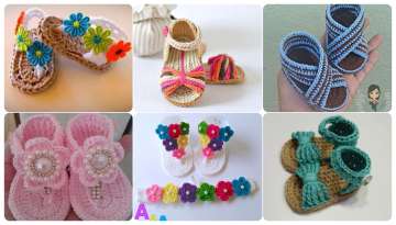 Weave easy crochet baby sandals